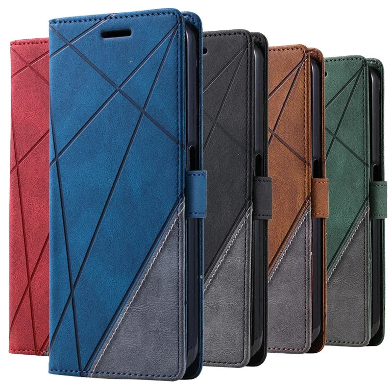 Magnetische Leder Flip Hülle Pixel
