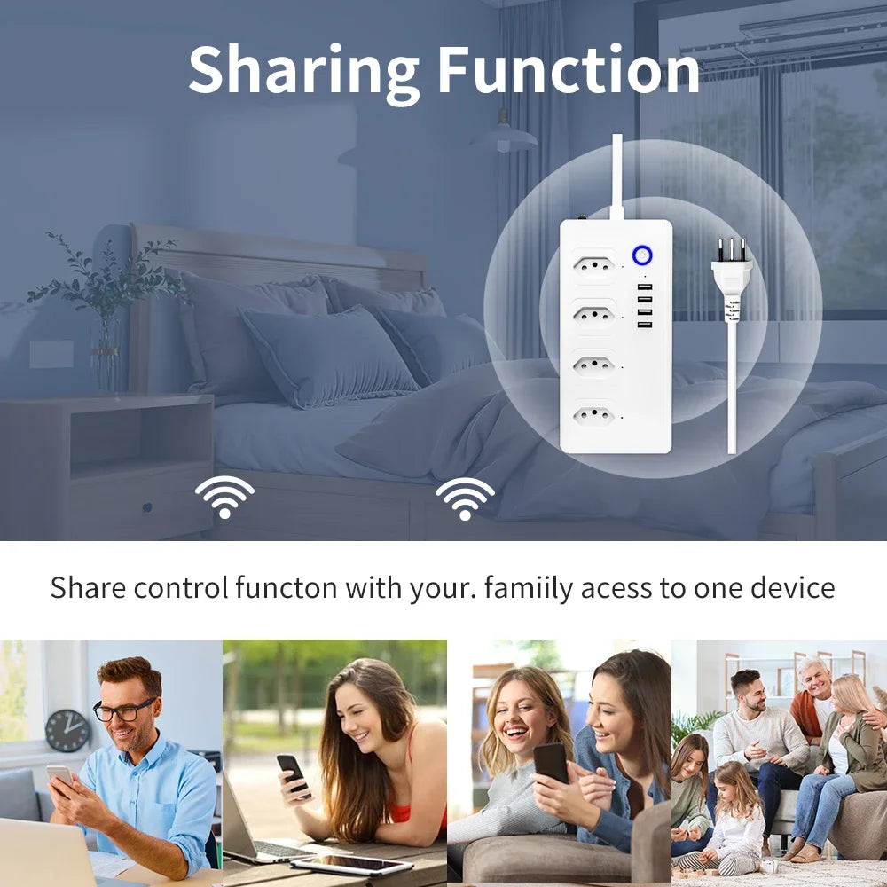 Intelligente Steckdosenleiste Wifi ZigBee 4-Fach USB