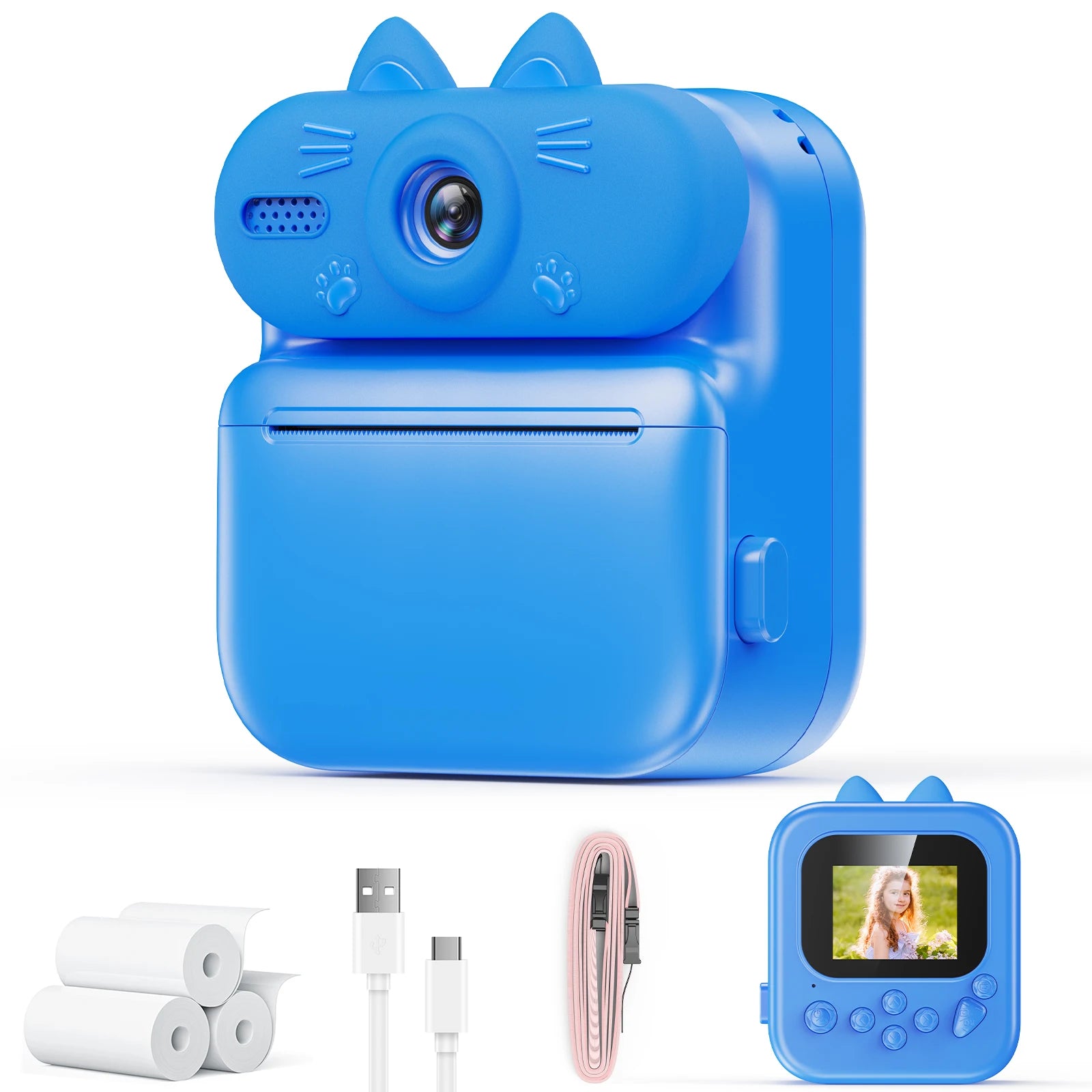 Kinderkamera Sofortdruck 1080HD Katzen & Kaninchen