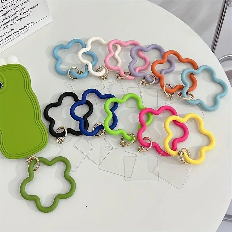 Silikon Armband Blumenmuster Lanyard Anti‑Fall