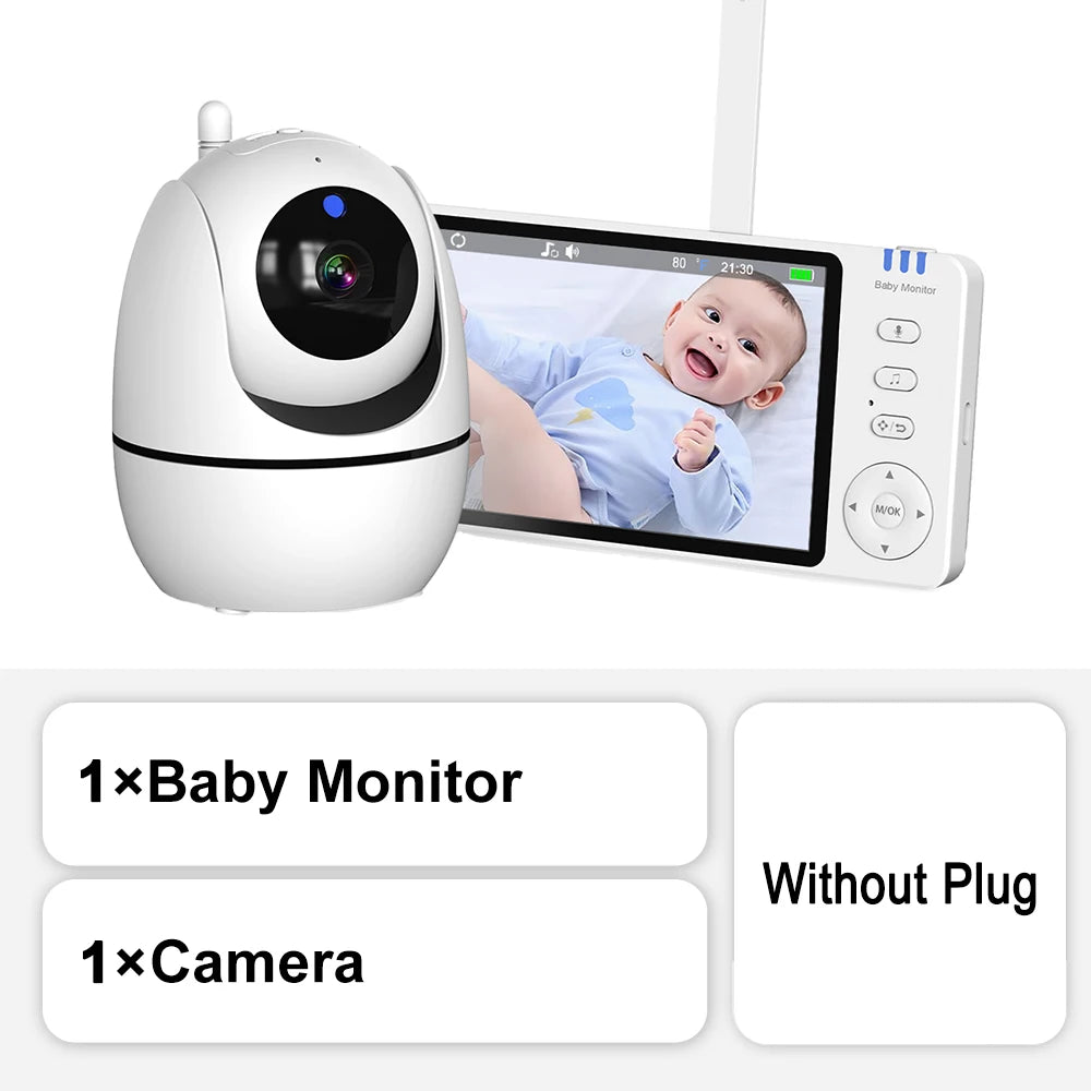 5-inch Baby Monitor PTZ Camera with Temperature &amp; Songs