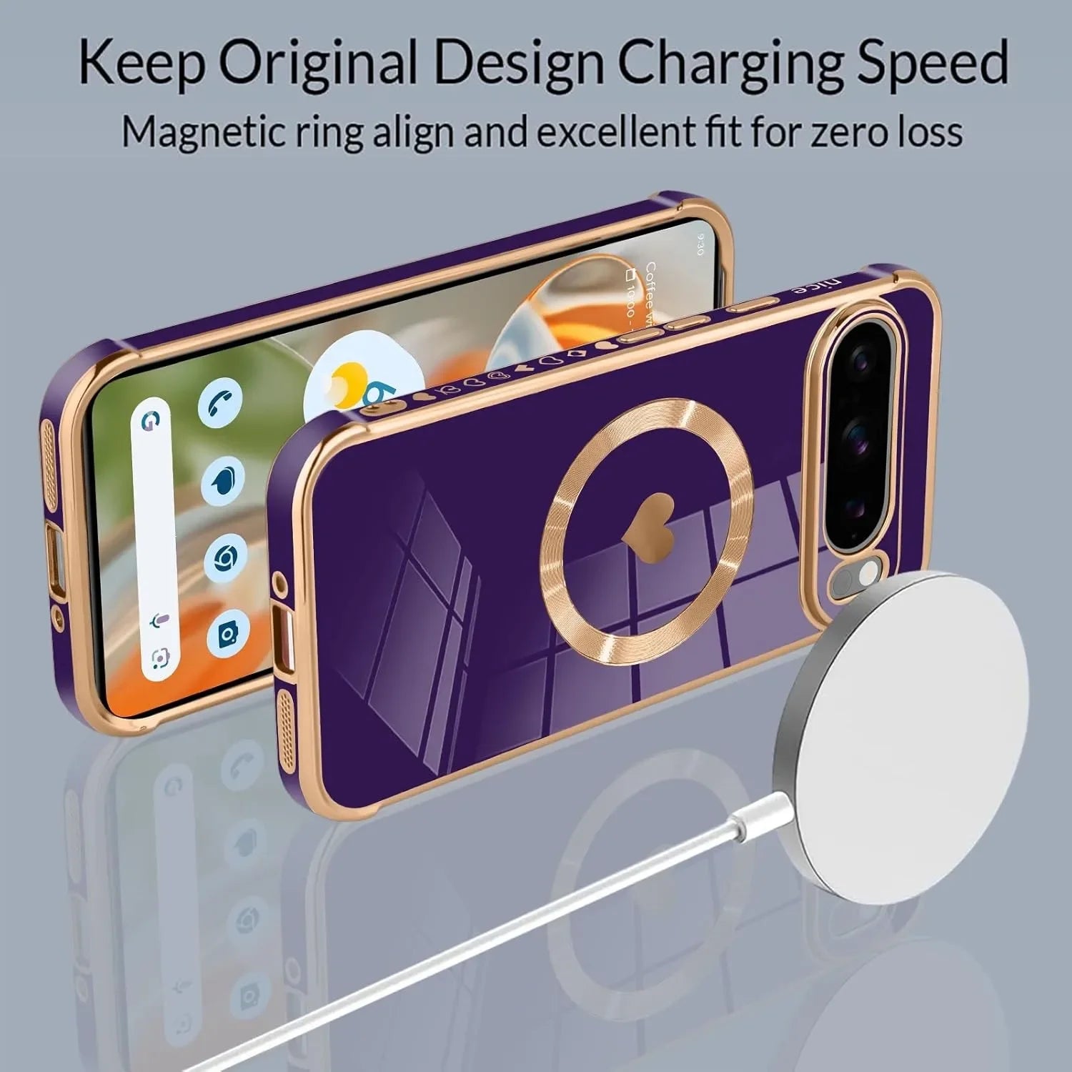 Magnetic Love Heart Case for Google Pixel 9