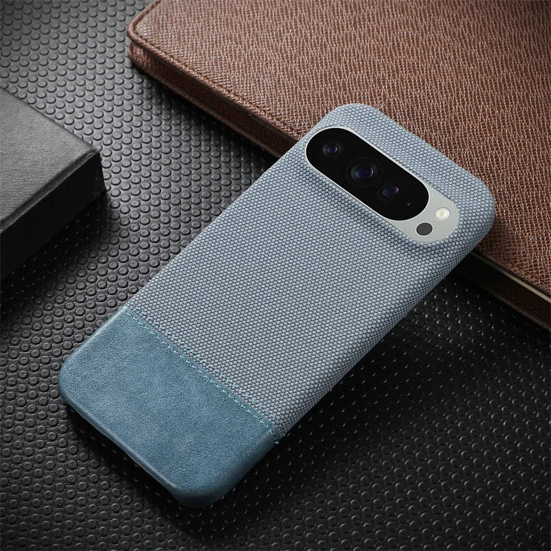 Matte Leinen-Lederhülle für Pixel