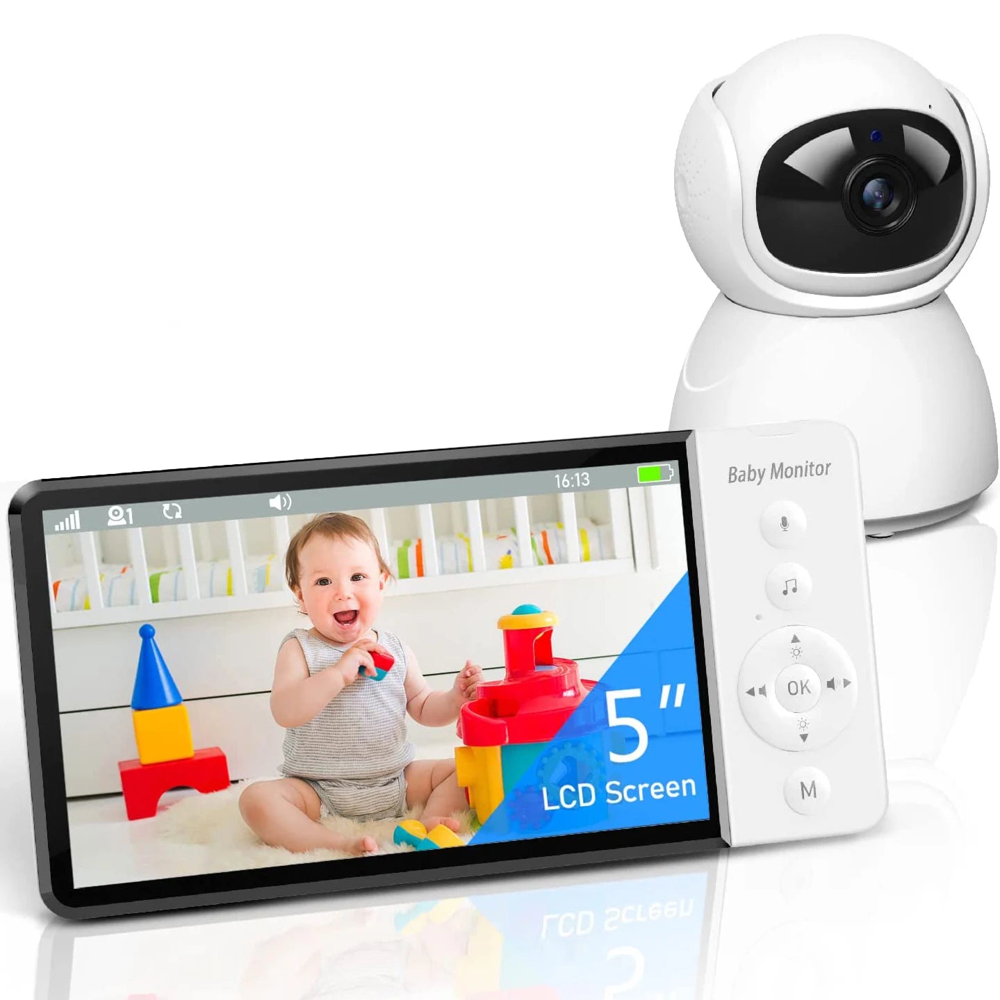 5 Zoll Baby Monitor mit PTZ Kamera und Nachtsicht