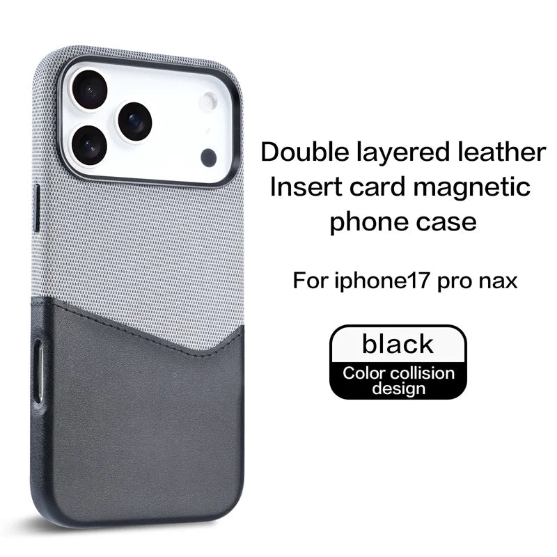Kartenhalter MagSafe Ledertasche für iPhone 17 Pro Max