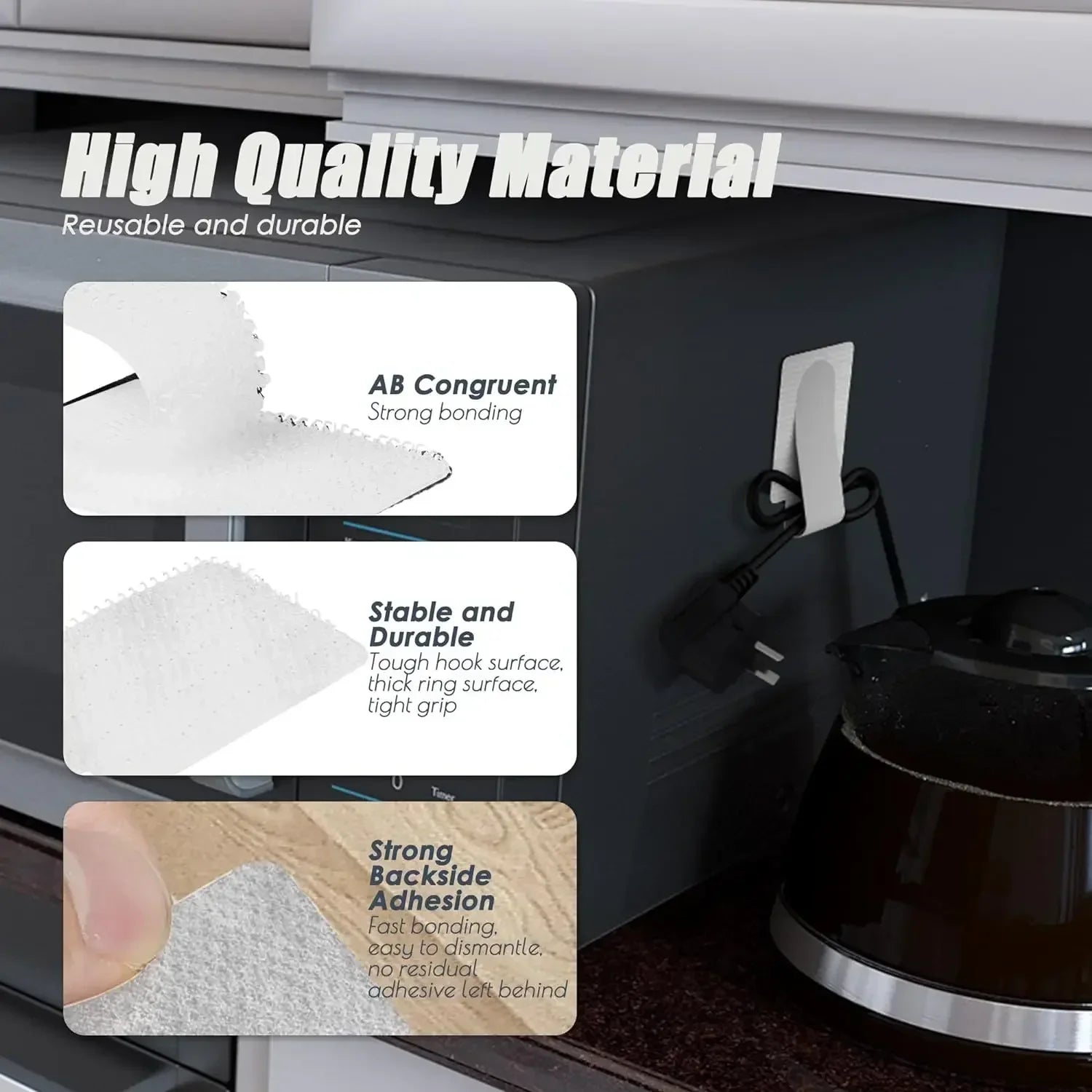 Wiederverwendbare Kabelbinder Selbstklebend Organizer