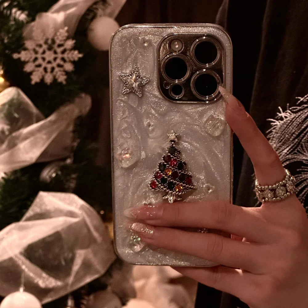 Epoxy Strass Weihnachtsbaum Case für iPhone 16