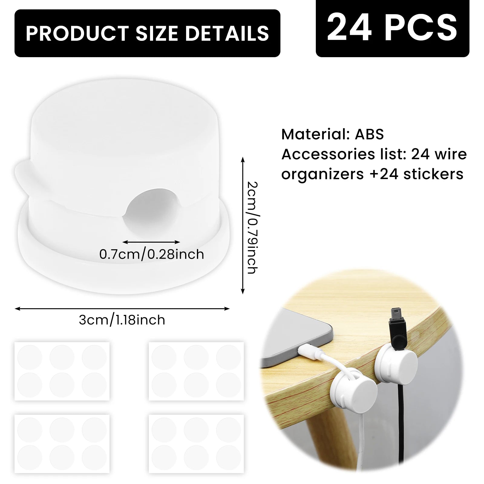 Magnetische Kabelklemmen selbstklebend 12/24 Stück