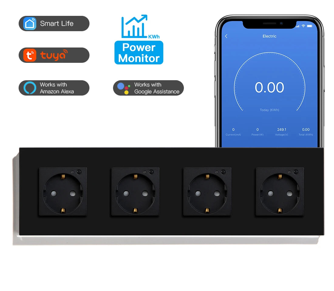 WLAN Smart Steckdose mit Glas Touch Panel & App