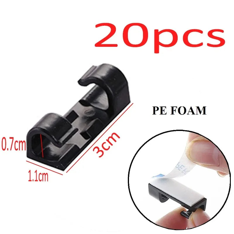 Selbstklebende Kabelclips für Schreibtisch und Wand