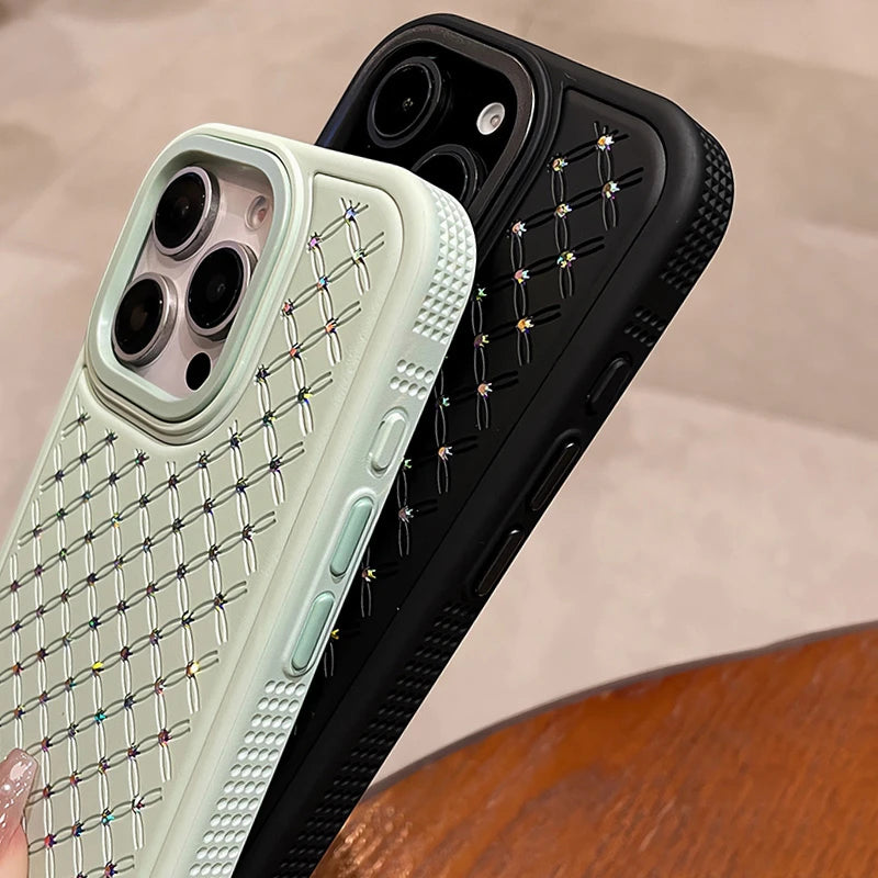 Luxus Glitzer Strass Gitter Hülle für iPhone 17