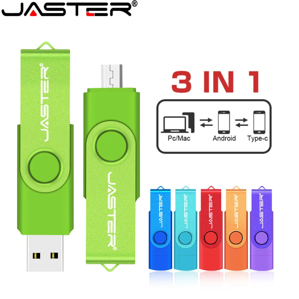 JASTER USB-Stick drehbar 128GB mit Logo Geschenk