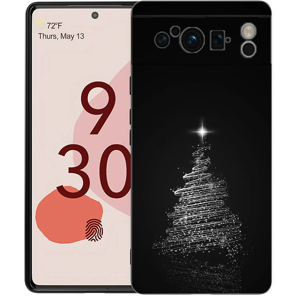 Stylish Merry Christmas TPU case for Google Pixel 9 Pro XL, half-wrapped, 360-degree protection, shockproof, scratch-resistant, non-slip, cartoon animal anime design