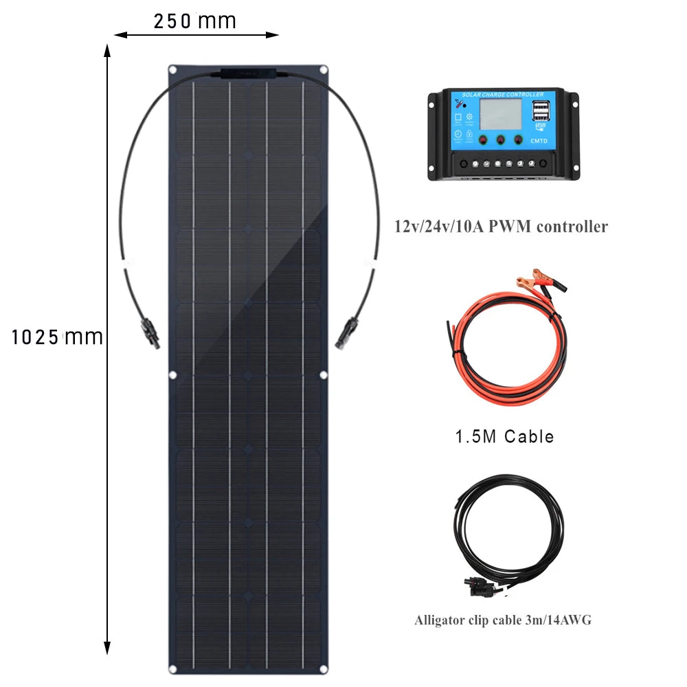 50W 12V Solar Panel Starter Kit for Motorhomes &amp; Campers