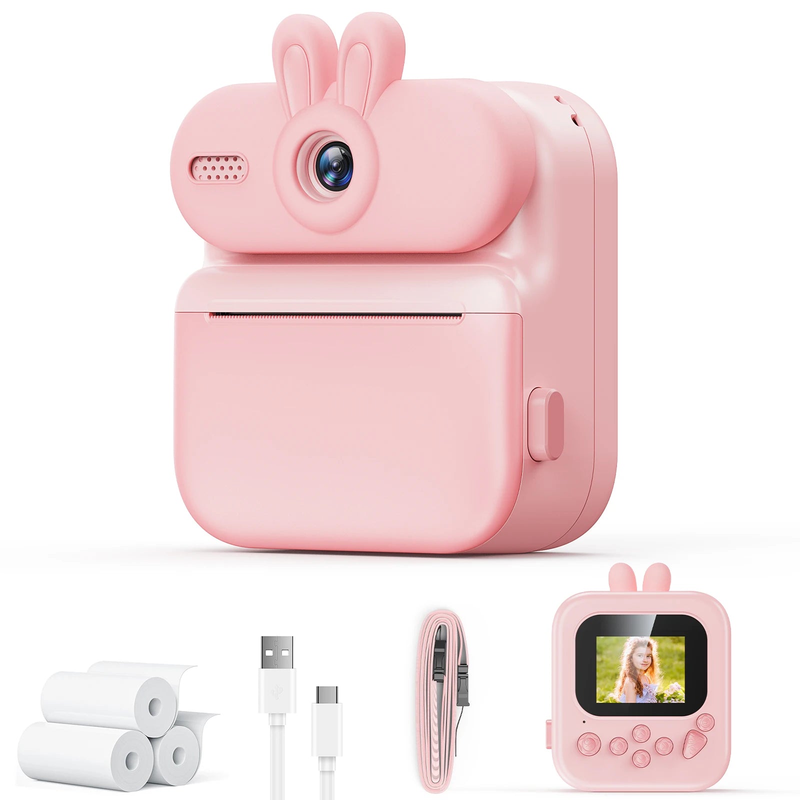 Kinderkamera Sofortdruck 1080HD Katzen & Kaninchen