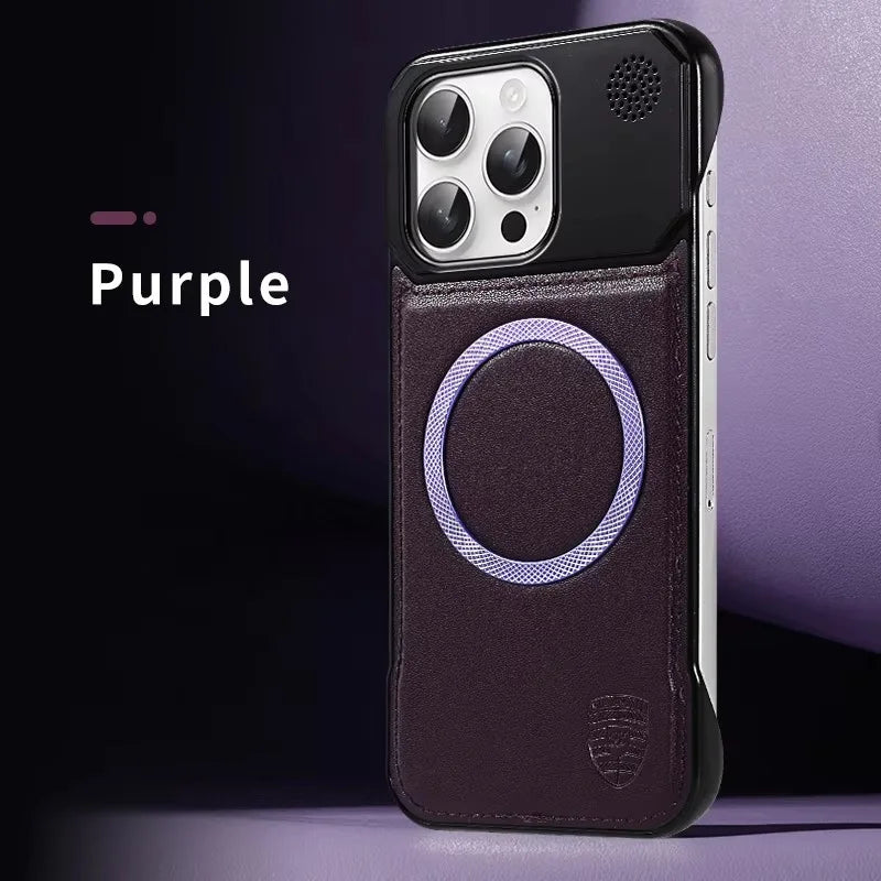 Luxuriöse magnetische Lederhülle für iPhone 17 Pro Max