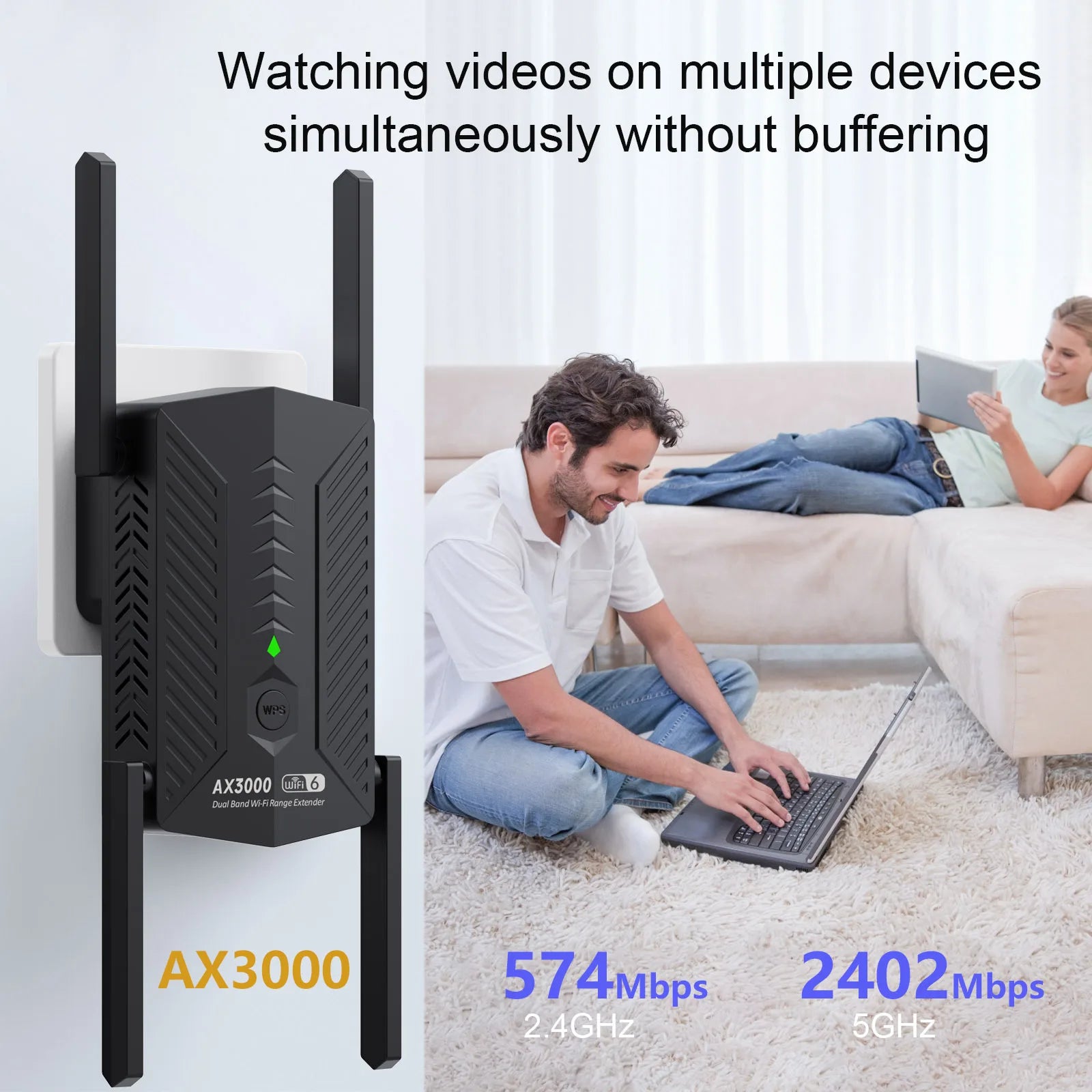 3000 Mbit/s WiFi 6 Repeater 5G Extender