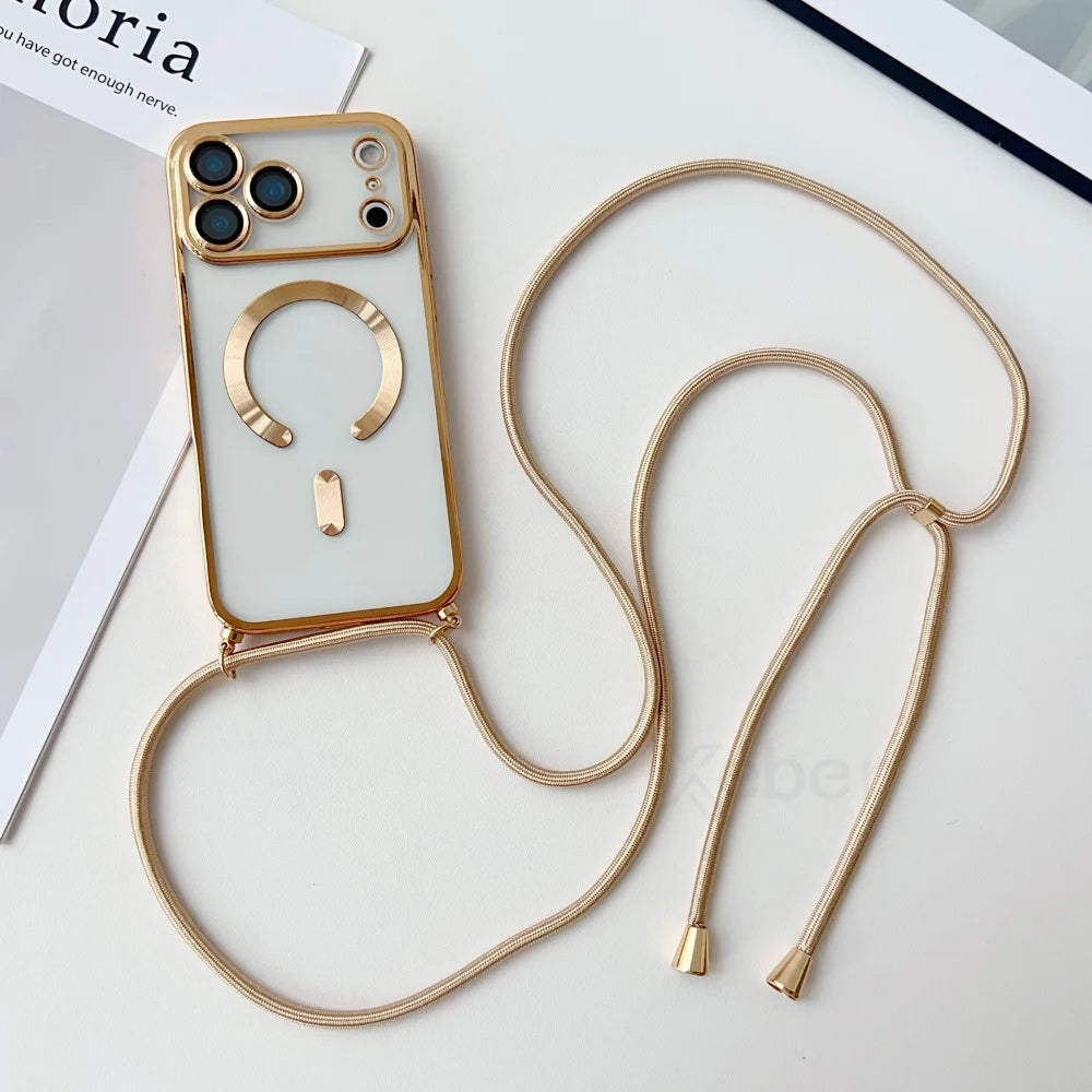iPhone Hülle mit Magnet & Band – Transparent & Soft