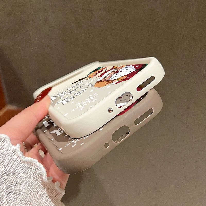 Weihnachts Silikonhülle für Google Pixel 7 und 8 stoßfest flexibel mit Schneemann und Elchdesign robuster Schutz für Winter und Alltag