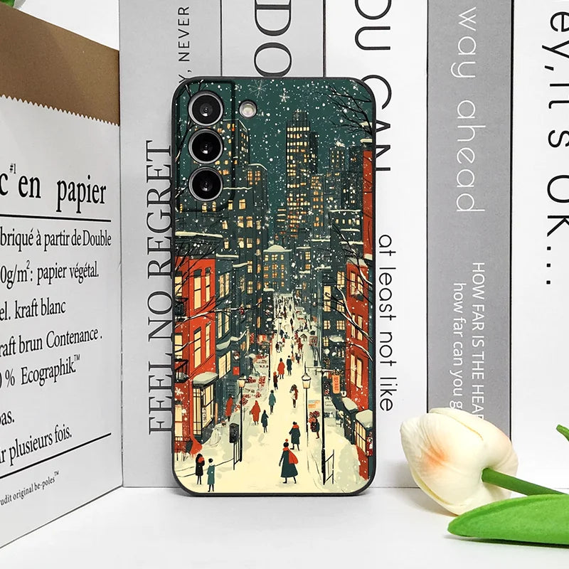 Pixel 9 8 Hülle Silikon TPU Weihnachts Schnee Muster Case