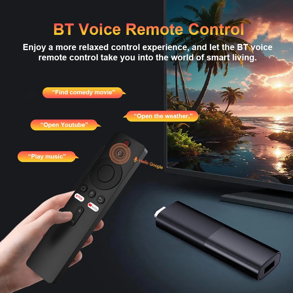 8K Android Smart TV Streaming Stick with Voice Control
