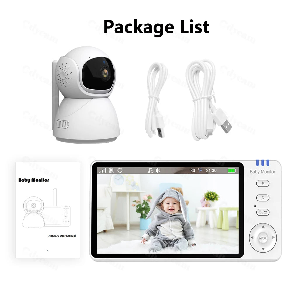 5-Zoll HD Baby Monitor mit Nachtsicht & 2-Wege Audio