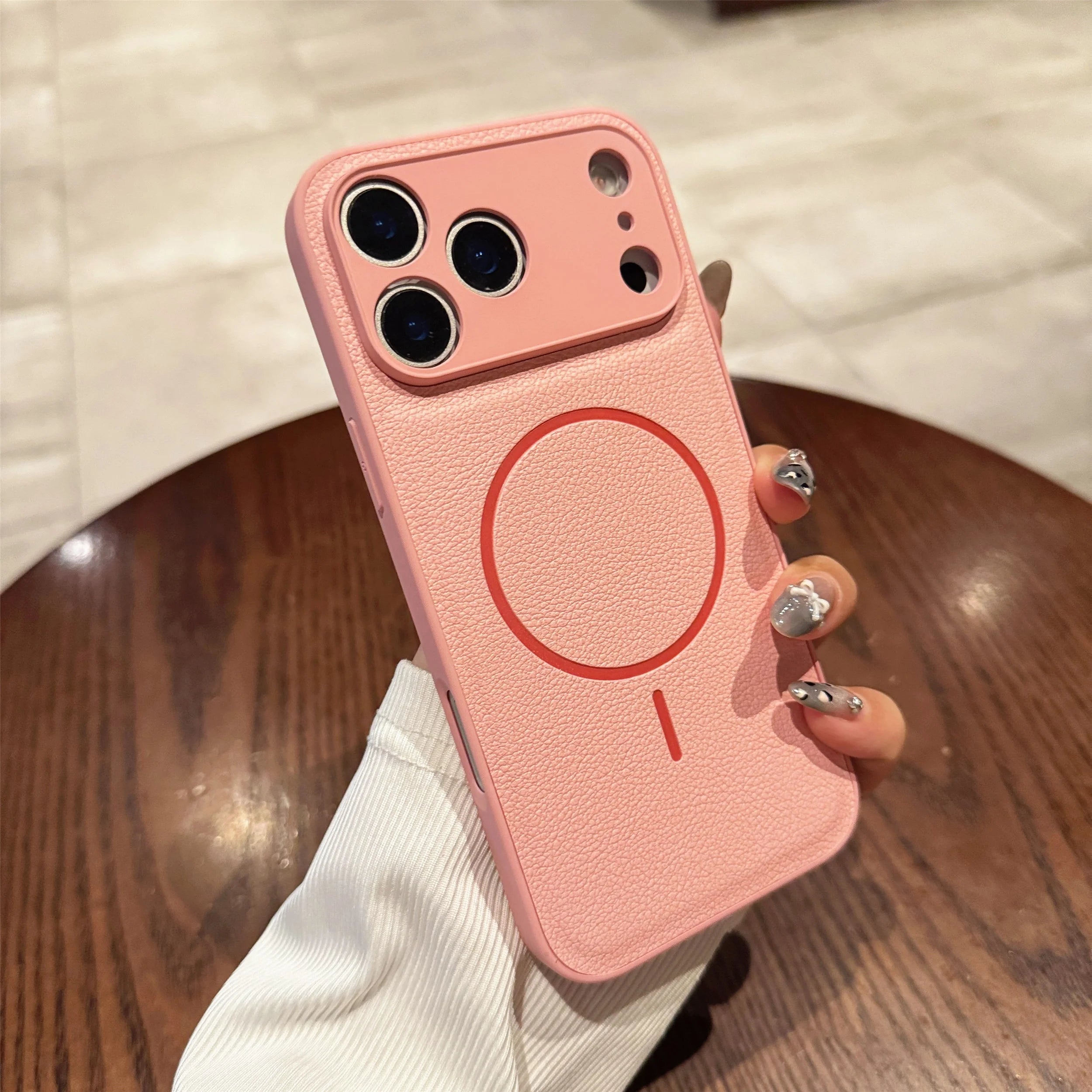 Magnetische Ledermuster Hülle für iPhone 17 Pro Max
