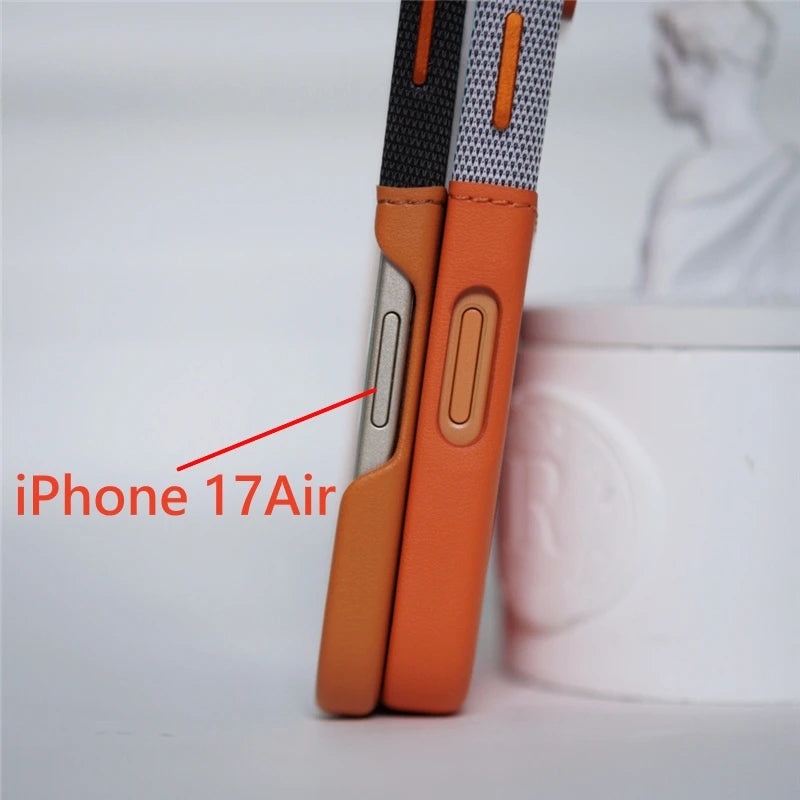 Luxus Leder Kartenfach mit MagSafe für iPhone 17