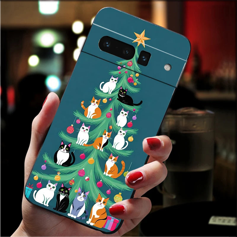 Weiche Weihnachtsbaumlicht TPU Hülle für Google Pixel 8 9 10 stoßfest flexibel kratzfest passgenau