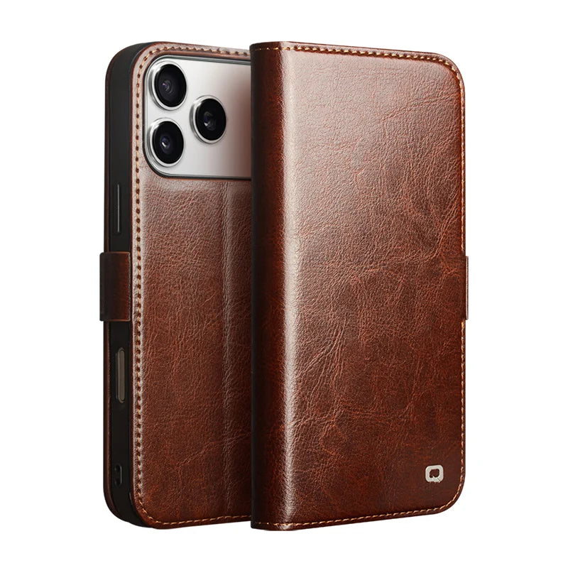 Leder Flip-Hülle mit Kartenfach für iPhone 17 Pro