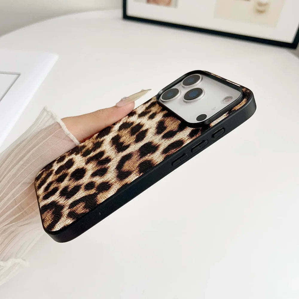 Leder Business Hülle mit Muster für iPhone 17