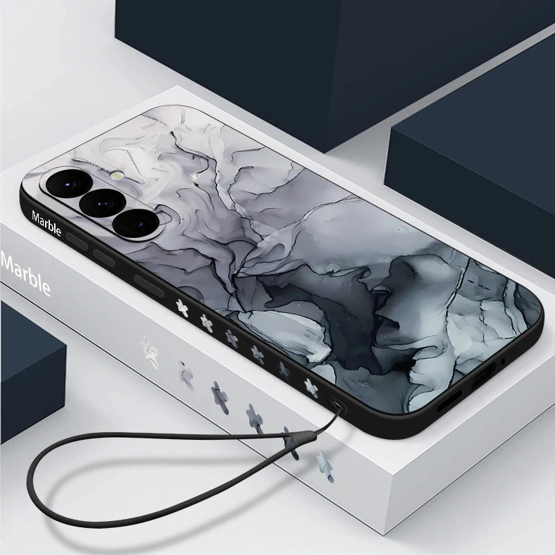 Bunte Marmorhülle mit Band Samsung