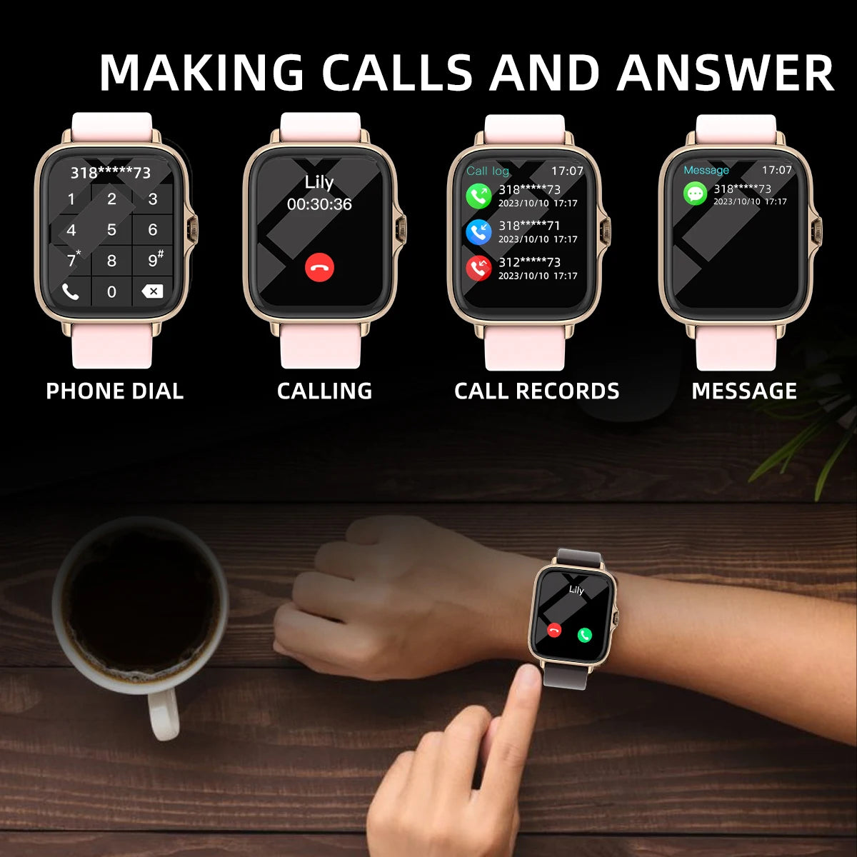 1,83'' Smartwatch mit Anruf, Schlaf & Sport für iPhone