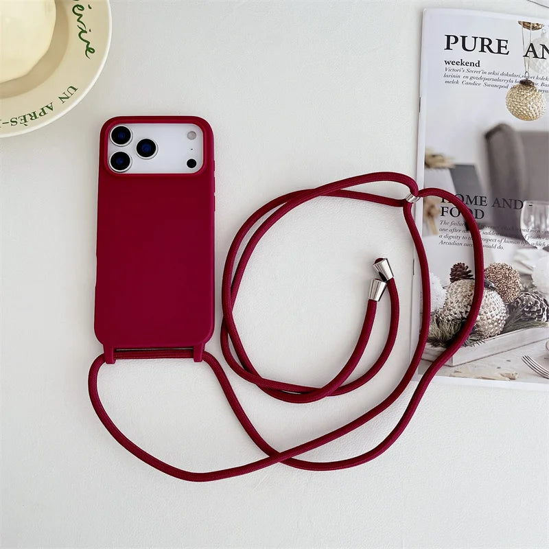 Silikon Lanyard-Hülle iPhone 17 Bonbonfarben