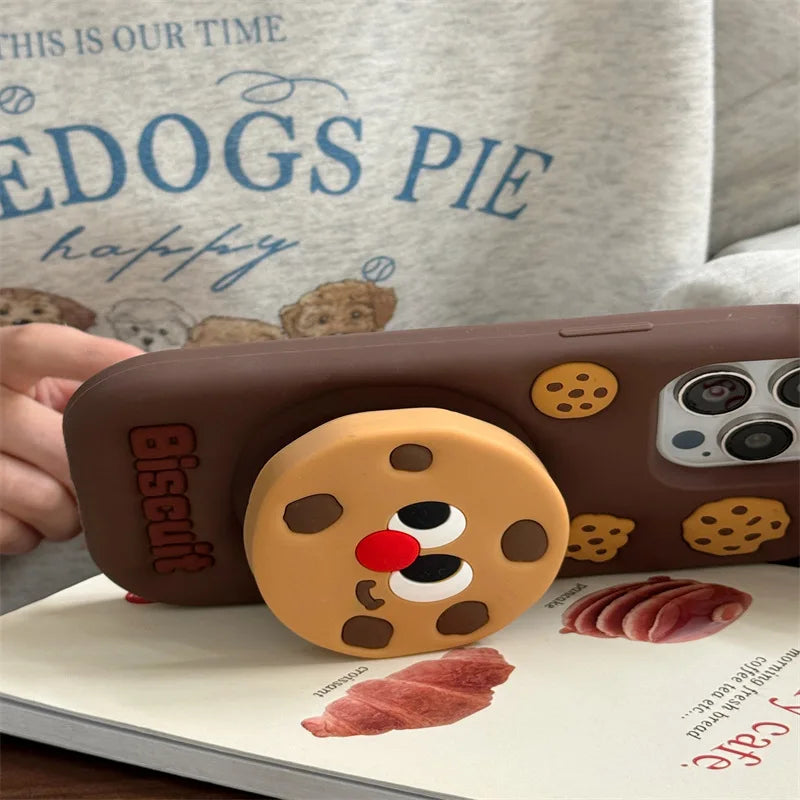 Cute 3D phone case with stand for iPhone 16