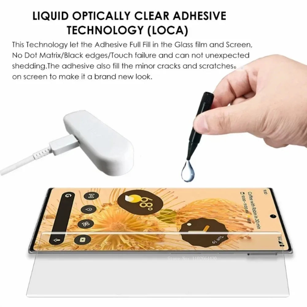 UV glass screen protector for Google Pixel 5–7 Pro