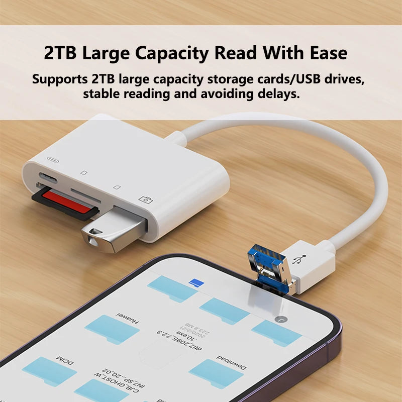 2in1 Flip USB Lightning SD TF Adapter iPhone iPad