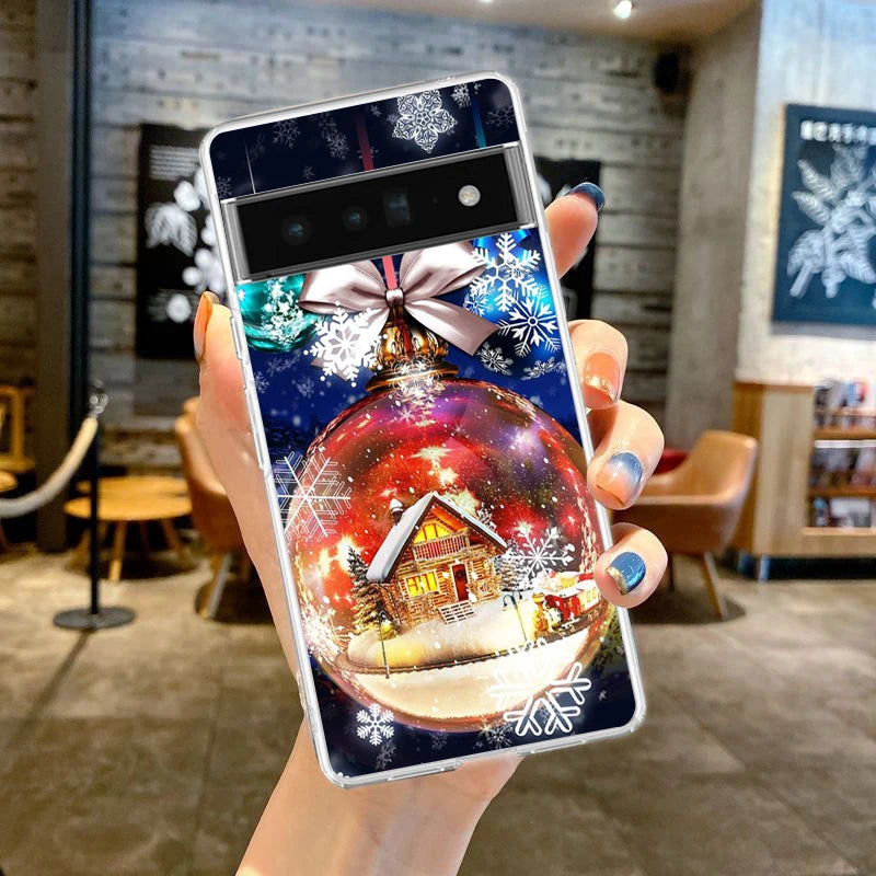 Transparent TPU case with snow motif for Google Pixel 8