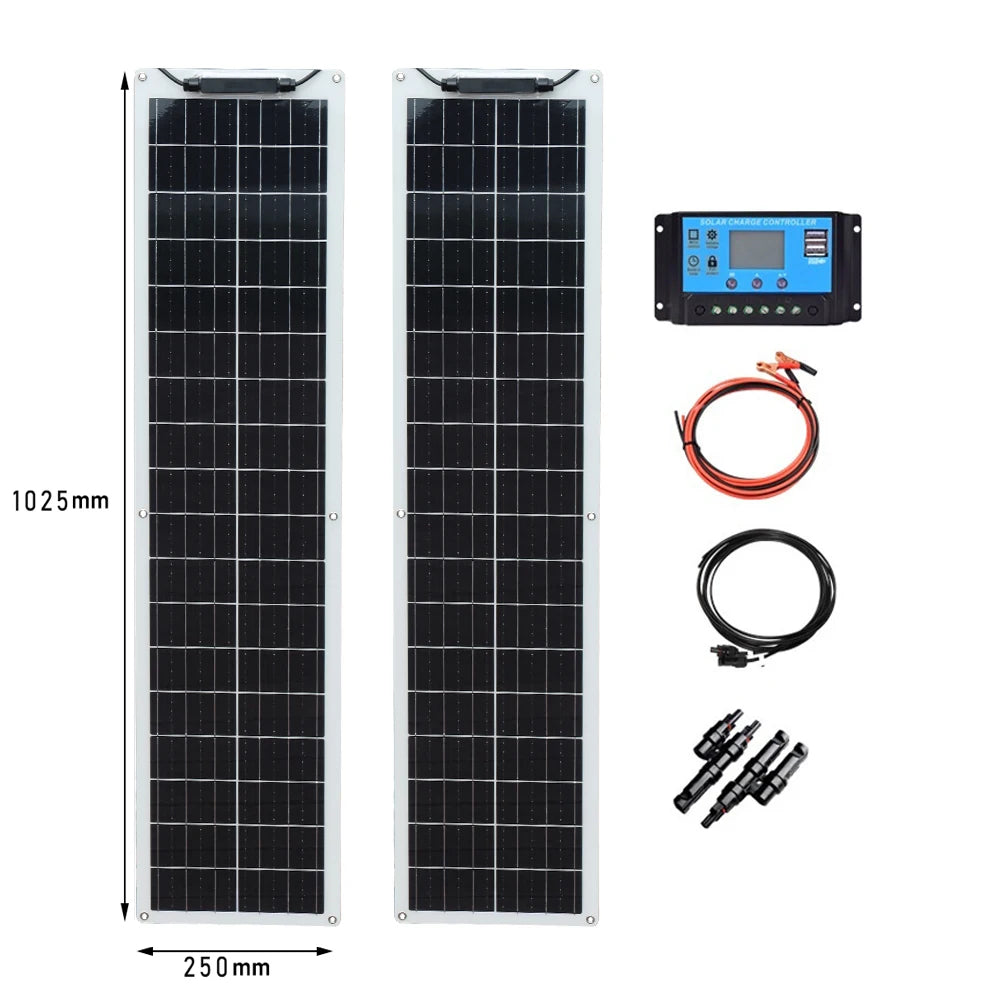 50W 12V Solar Panel Starter Kit for Motorhomes &amp; Campers