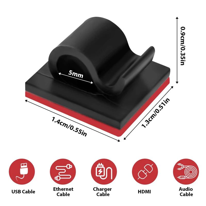 Selbstklebende Kabelklemmen 5–50 Stück für Ordnung