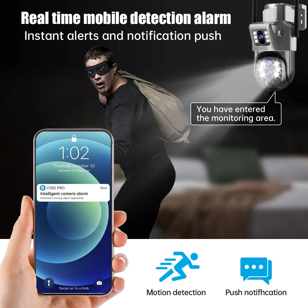 Solar Outdoor Kamera 12MP 6K 4G SIM 10X Zoom PTZ