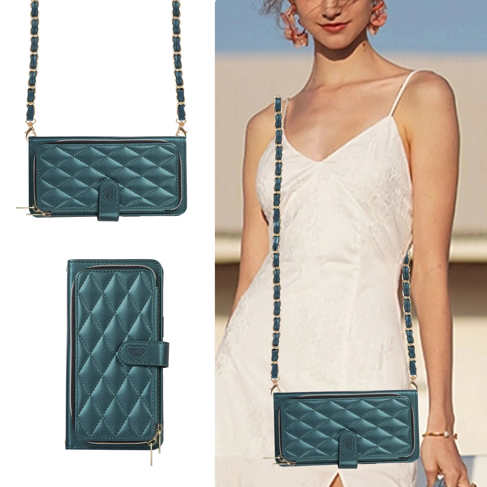 Leder Umhängetasche mit Kartenfach für iPhone 17 Serie