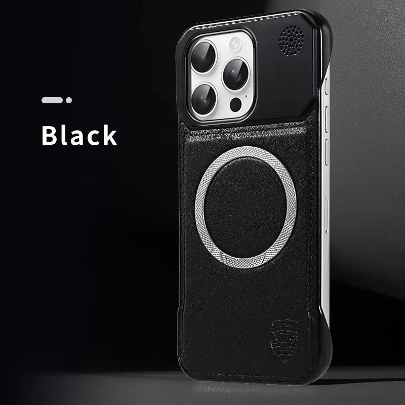 Luxuriöse magnetische Lederhülle für iPhone 17 Pro Max