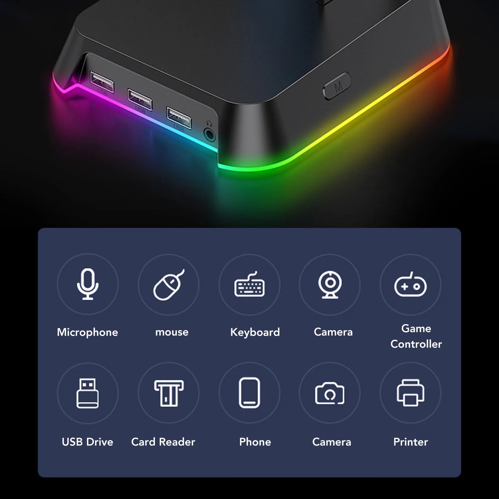 Multifunktionaler Gaming Headset Ständer RGB