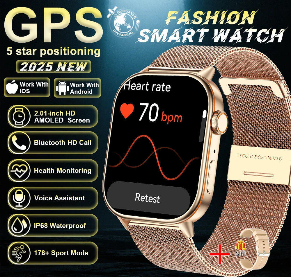 Robuste 2025 Militär GPS Smartwatch mit Taschenlampe & Bluetooth-Anruf für Android & iOS