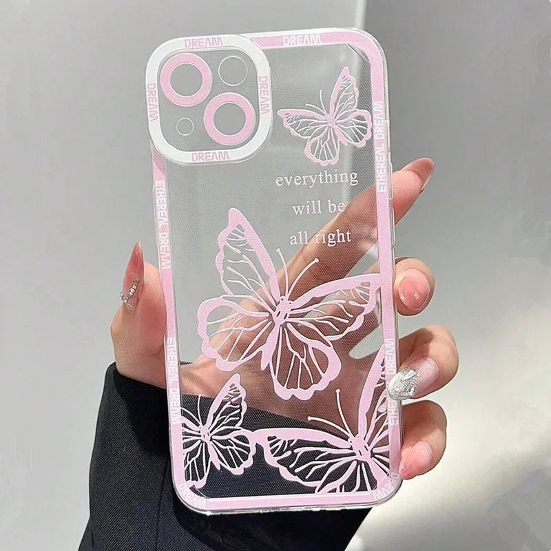 Rosa Schmetterling Hülle für iPhone
