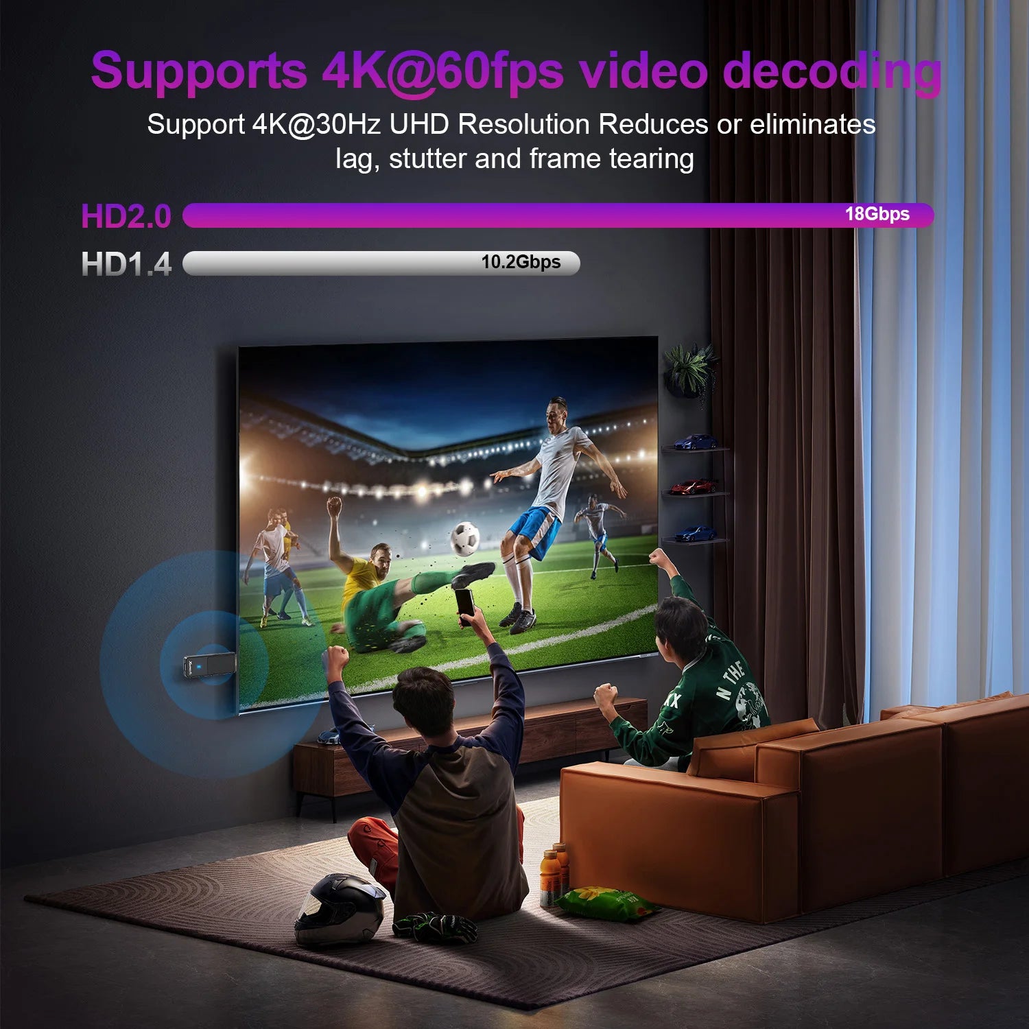 4K Android 14 TV stick with WiFi 6 streaming