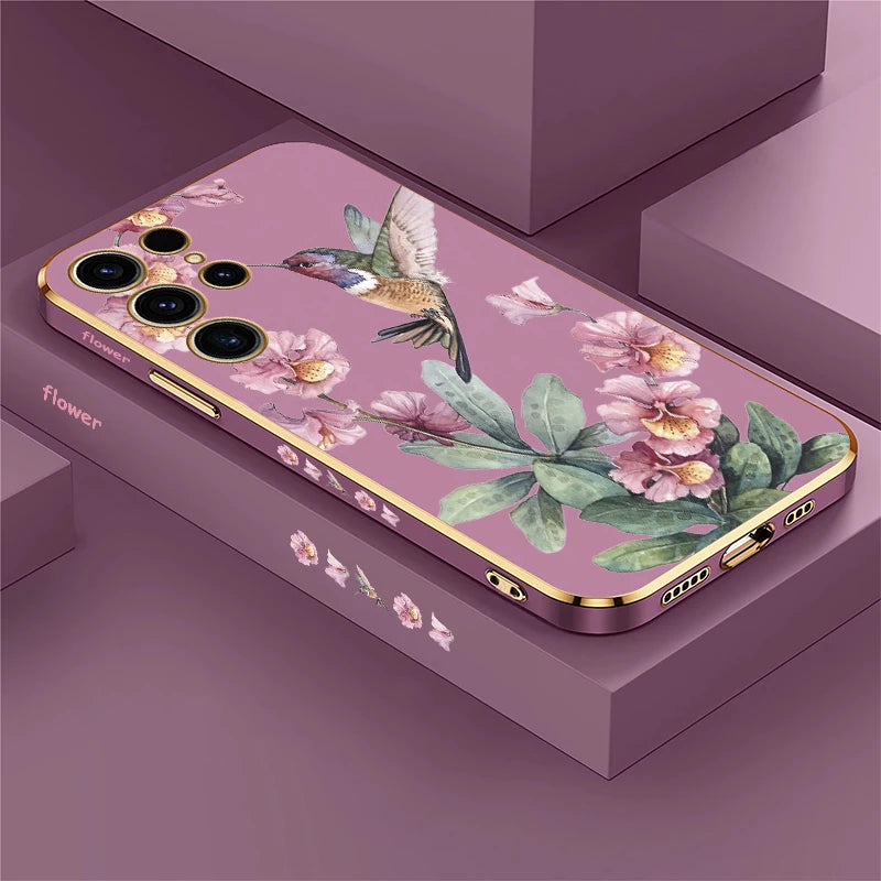 Blumen Vogel Hülle für Samsung S25 Ultra 5G