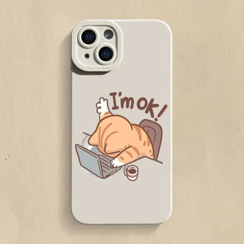 Süße Katzen Silikon Handyhülle iPhone Stoßfest Softcover