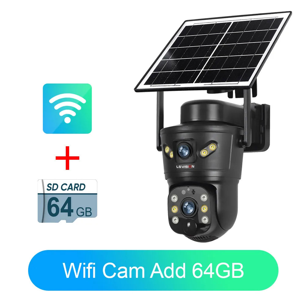 4G Solar Outdoor Kamera 8MP Dual-Linse PIR Nachtsicht